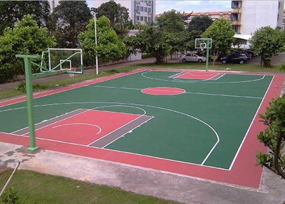 重庆小区篮球场，塑胶篮球场施工(图1)